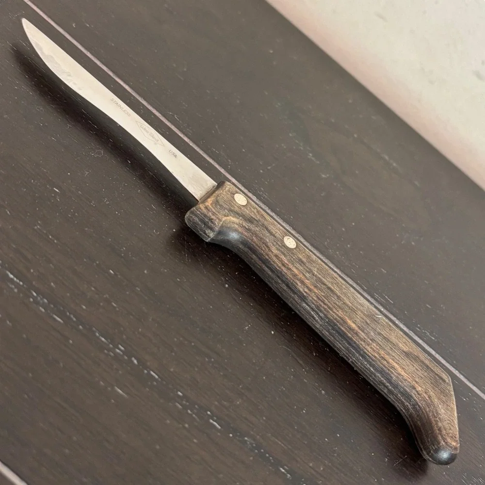 West Bend | Stainless Steel Paring Knife | Wood‎ Handle USA Vintage Kitchen Tool